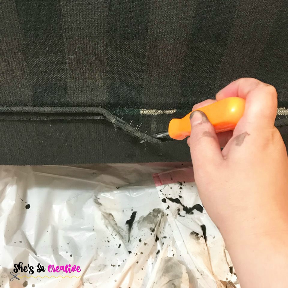 https://www.pinterest.com/pin/856880266577804067/
Refinish an armchair with chalk paint - Remove skirt and piping from armchair