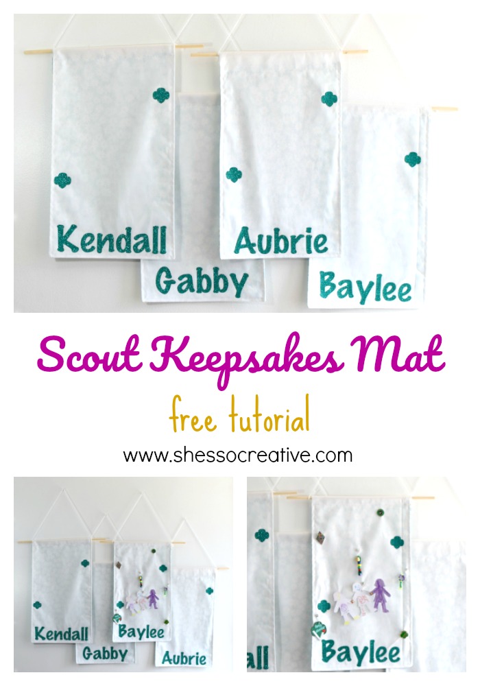 Scout Keepsakes Mat Pinterest Graphic - Girl Scout Crafts - Boy Scout Crafts - Enamel Pin Wall Display Banner - Disney Pin Collection - Collector Pin Holder - Keepsake Pin Mat