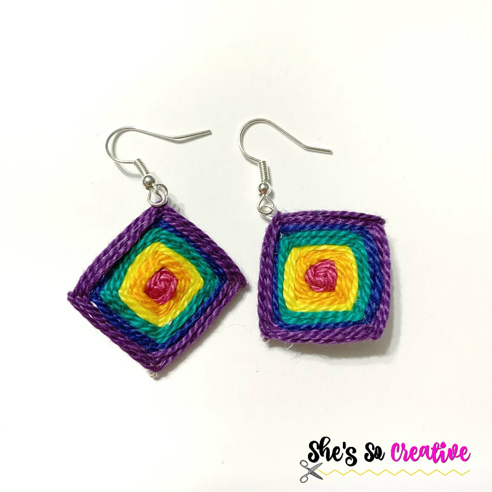 How to Make a God's Eye - Free Craft Tutorial 14 God's Eye Earrings