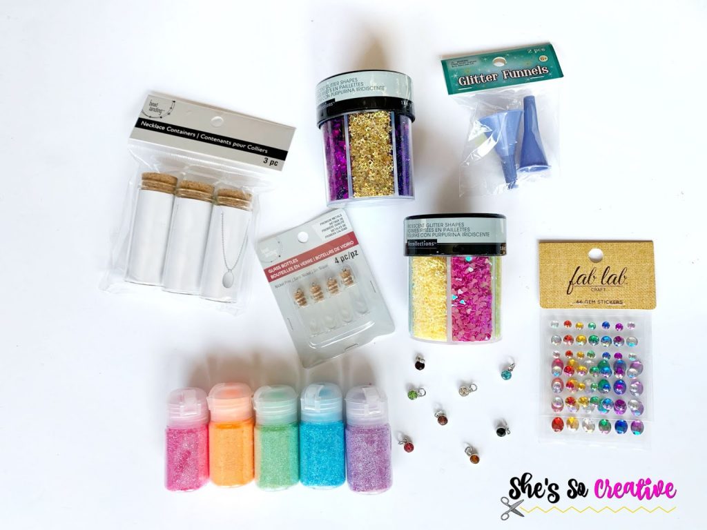 How to Make Mythical Magic Bottles - Free Tutorial 2 Mythical Magic Bottles free tutorial for glass jars with glitter inside supplies list